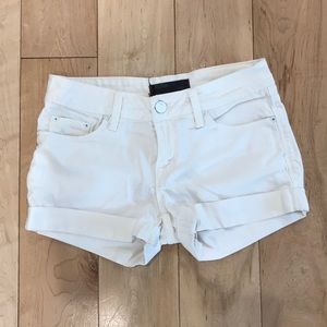 White denim shorts